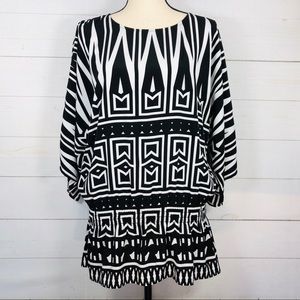 Chico's Monochrome Graphic Tunic